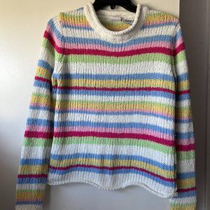 Simply Basic Multi-Colored Striped Pullover Sweater Girls 14-16